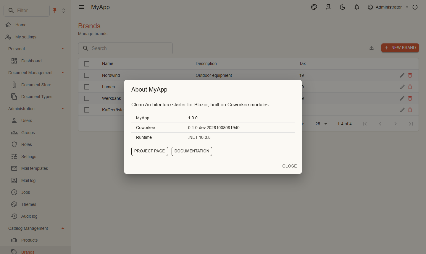 About dialog