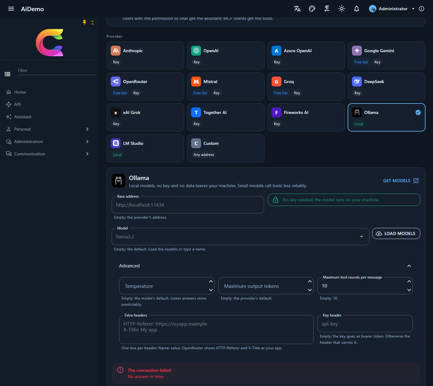 Connection test