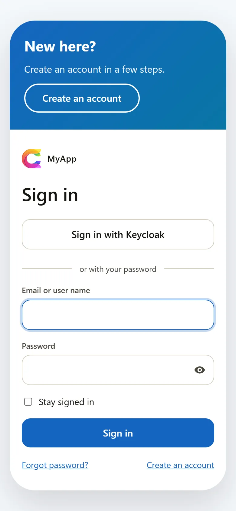 Sign-in on a phone